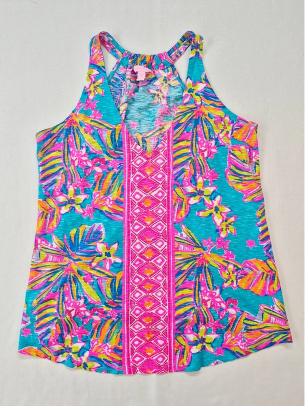 Lilly Pulitzer Minka Trapeze Tank Top Sea Blue Summer Women's Med